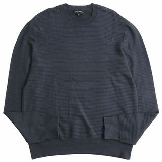 エンポリオアルマーニ(Emporio Armani)の美品●黒タグ EMPORIO ARMANI エンポリオアルマーニ ビッグロゴ プルオーバーニット/セーター チャコールグレー 大きめサイズXXL 正規品(ニット/セーター)