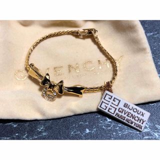 ジバンシィ(GIVENCHY)の未使用　GIVENCHY　ジバンシィ　リボン　ブレスレット　ゴールド　ストーン(ブレスレット/バングル)