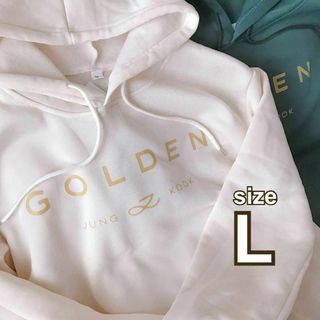 ※最後の1点※ GOLDEN ロゴ入りパーカー SOLID Ivory L(アイドルグッズ)