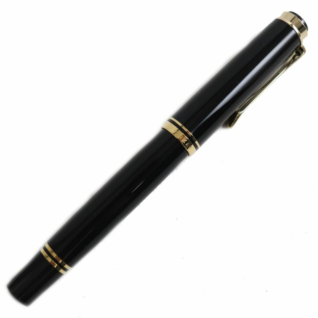 Pelikan(ペリカン)の極美品●Pelikan ペリカン スーバーレーベン M405 ペン先14C Mニブ ロゴ入り キャップ式 万年筆 ブラック×ゴールド 箱付き インテリア/住まい/日用品の文房具(ペン/マーカー)の商品写真