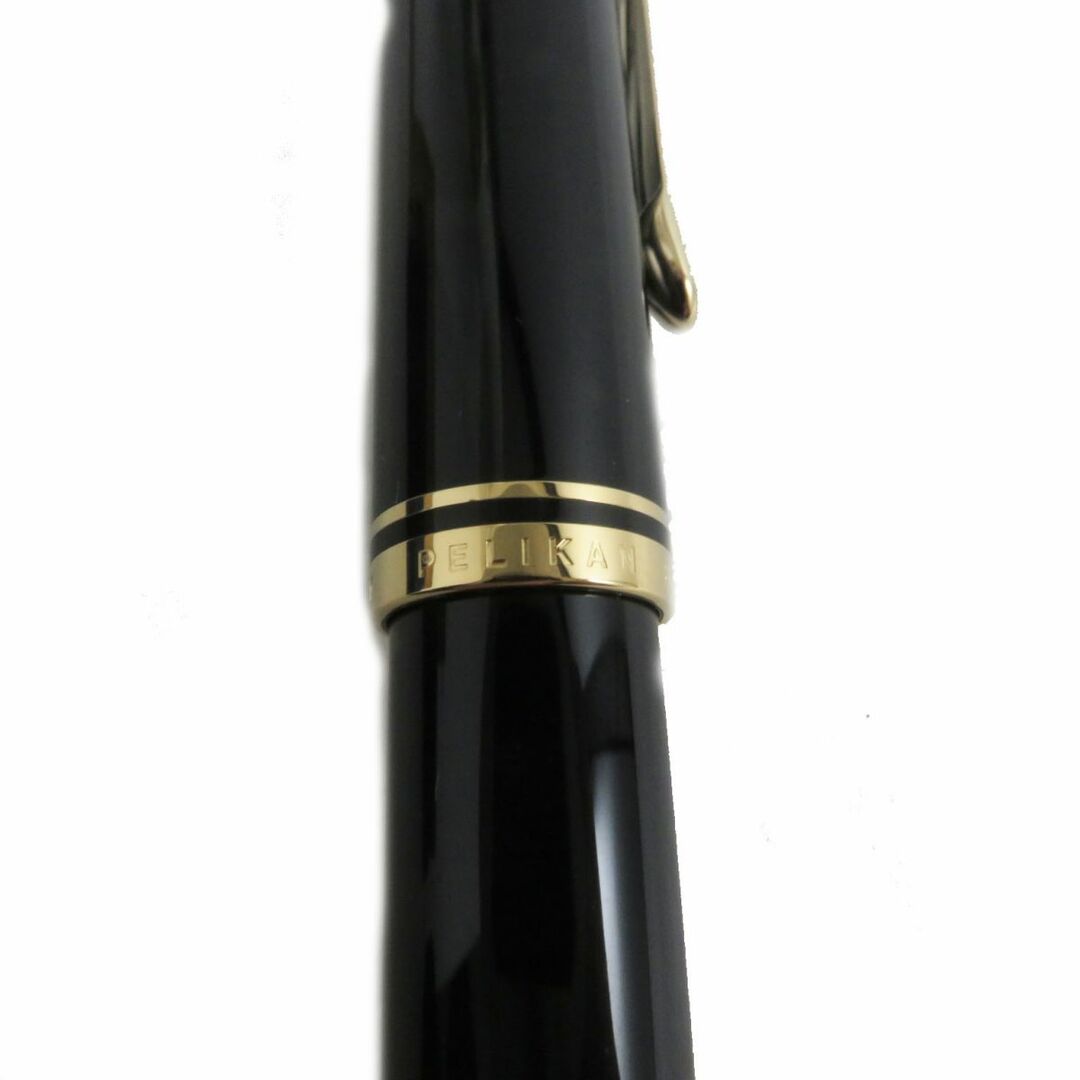 Pelikan(ペリカン)の極美品●Pelikan ペリカン スーバーレーベン M405 ペン先14C Mニブ ロゴ入り キャップ式 万年筆 ブラック×ゴールド 箱付き インテリア/住まい/日用品の文房具(ペン/マーカー)の商品写真