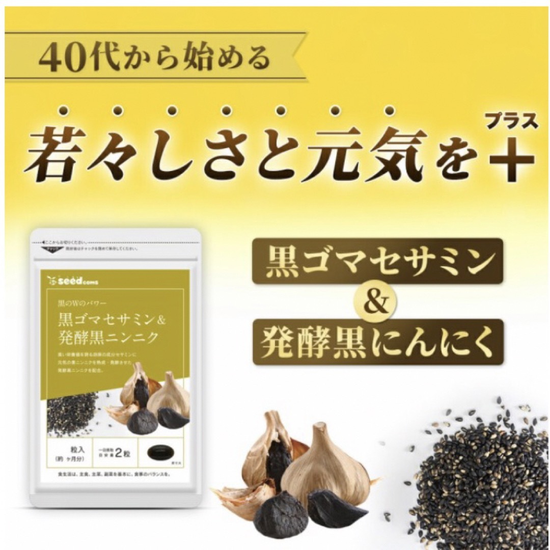 黒ゴマセサミン＆発酵黒ニンニク サプリメント   約3ヵ月分 食品/飲料/酒の健康食品(ビタミン)の商品写真