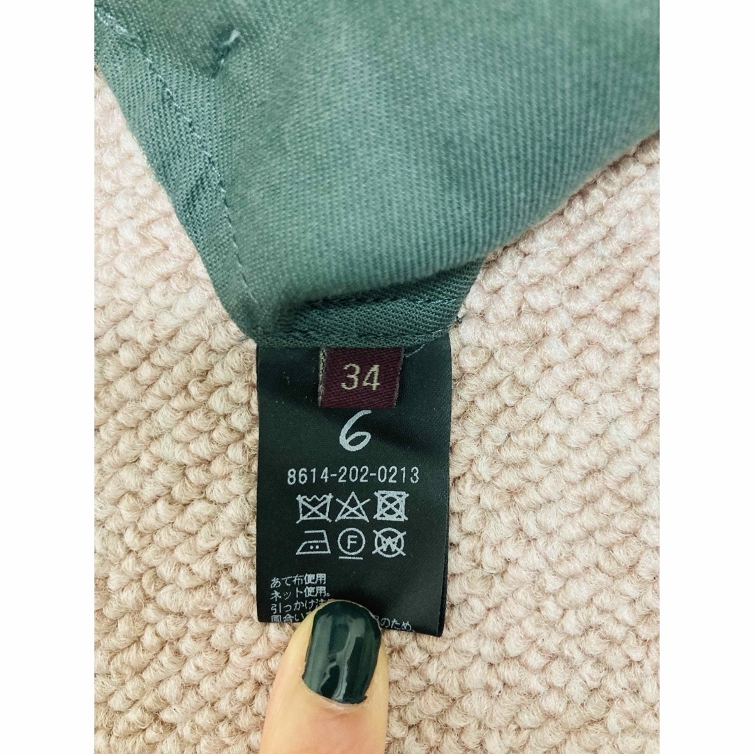 6 (ROKU)(ロク)の美品　6(ROKU）ロク　デザイン チェック  パンツ　34 レディースのパンツ(カジュアルパンツ)の商品写真