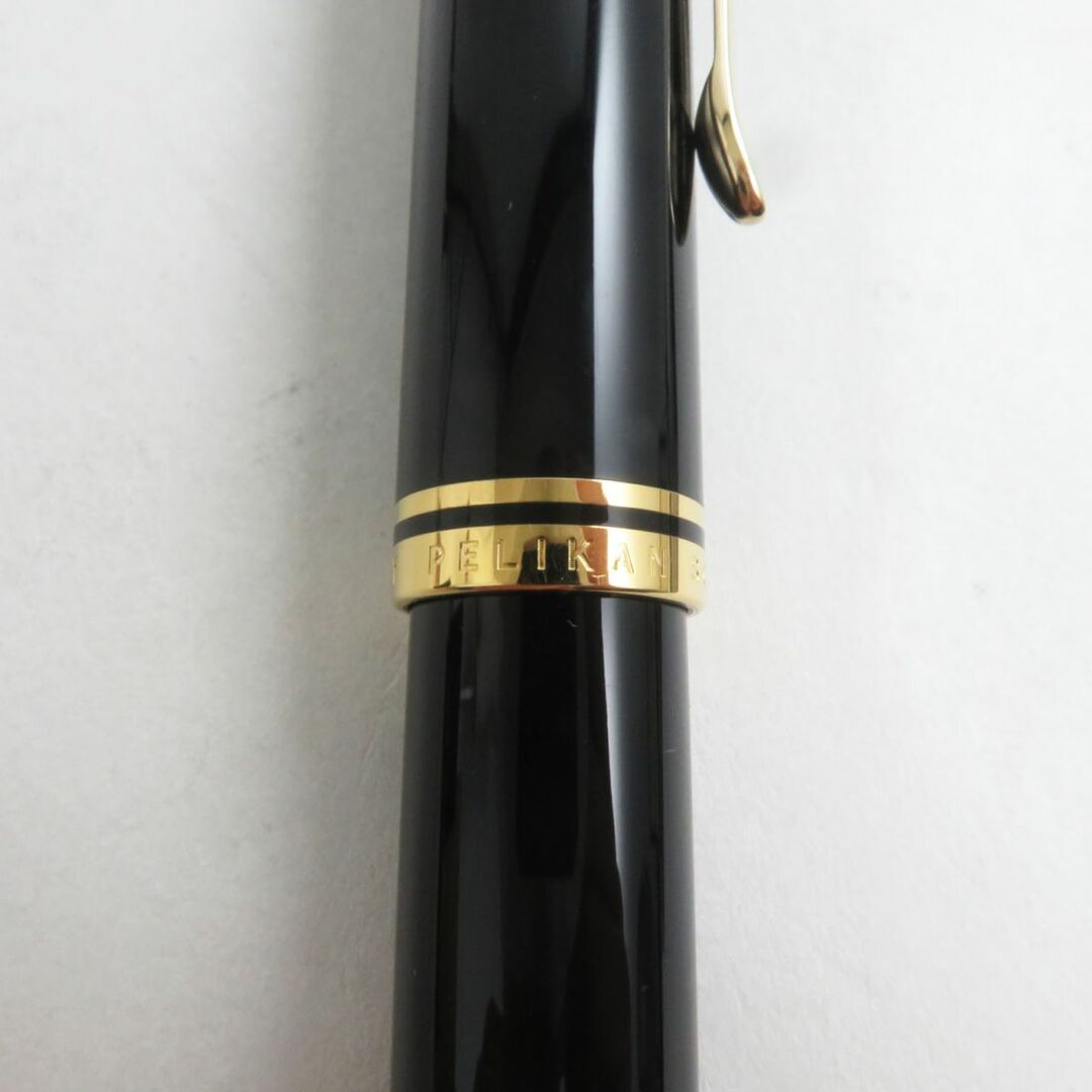 Pelikan(ペリカン)の極美品●Pelikan ペリカン スーベレーン M1000 ペン先18K ロゴ入り 万年筆 ブラック×ゴールド Mニブ 箱/インクボトル付き インテリア/住まい/日用品の文房具(ペン/マーカー)の商品写真