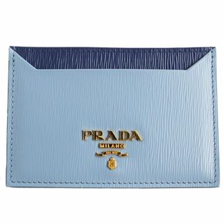 プラダ(PRADA)の未使用品●2020年購入 PRADA プラダ 1MC208 ヴィテロ レザー バイカラー ロゴ入り カードケース/パスケース ASTRALE/BLUE 伊製(その他)