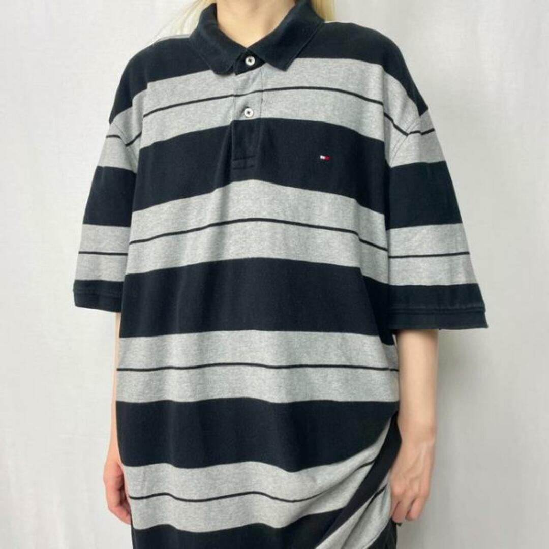 TOMMY HILFIGER(トミーヒルフィガー)のTOMMY HILFIGER トミーヒルフィガー 鹿の子 ボーダー ポロシャツ メンズ2XL メンズのトップス(ポロシャツ)の商品写真