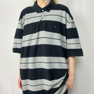 トミーヒルフィガー(TOMMY HILFIGER)のTOMMY HILFIGER トミーヒルフィガー 鹿の子 ボーダー ポロシャツ メンズ2XL(ポロシャツ)