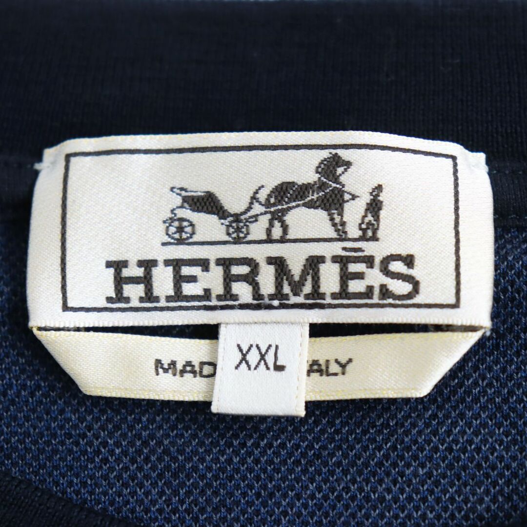 Hermes(エルメス)の極美品●21SS HERMES エルメス Dance of Horses Light 鹿の子生地 半袖 Tシャツ/カットソー ブルー系 大きめサイズXXL イタリア製 正規品 メンズのトップス(Tシャツ/カットソー(半袖/袖なし))の商品写真