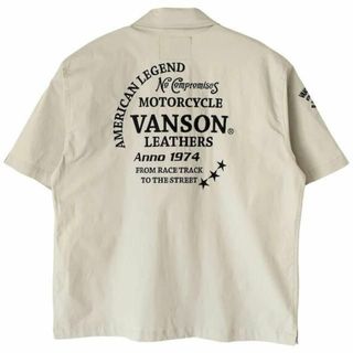 バンソン(VANSON)のVANSON TVS2307S コットンワークシャツ アイボリー/ブラック L(装備/装具)