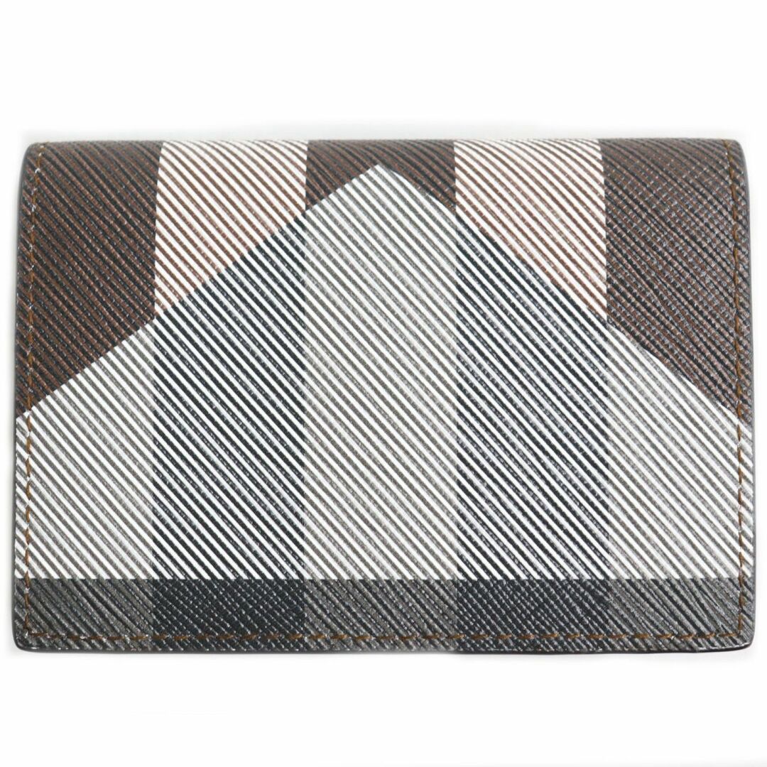 BURBERRY(バーバリー)の未使用品●BURBERRY バーバリー 8050794 FLINT Wallet レザー ジオメトリックチェック柄 カードケース/名刺入れ バーチブラウン メンズのファッション小物(名刺入れ/定期入れ)の商品写真