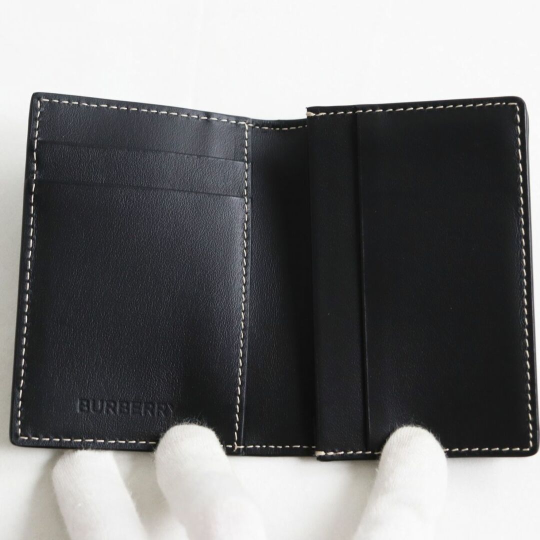 BURBERRY(バーバリー)の未使用品●BURBERRY バーバリー 8050794 FLINT Wallet レザー ジオメトリックチェック柄 カードケース/名刺入れ バーチブラウン メンズのファッション小物(名刺入れ/定期入れ)の商品写真