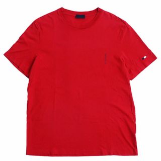 モンクレール(MONCLER)の美品●2020年製 MONCLER モンクレール MAGRIA T-SHIRT トリコロール/プリント付き 半袖 クルーネック Tシャツ/カットソー レッド M 正規品(Tシャツ/カットソー(半袖/袖なし))