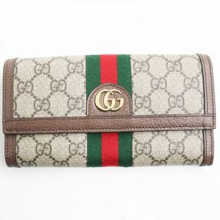 グッチ(Gucci)の極美品●定価99000円 グッチ 523153 オフィディア GGスプリーム ダブルG 二つ折り コンチネンタルウォレット/長財布 マルチカラー 伊製(財布)