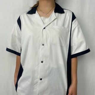 Cruisin USA クルージン 2トーン 切替 サメ バックプリント ボウリングシャツ メンズS(シャツ)