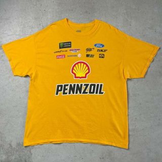 ビッグサイズ NASCAR ナスカー 企業ロゴ 両面プリント レーシングTシャツ メンズ2XL(Tシャツ/カットソー(半袖/袖なし))