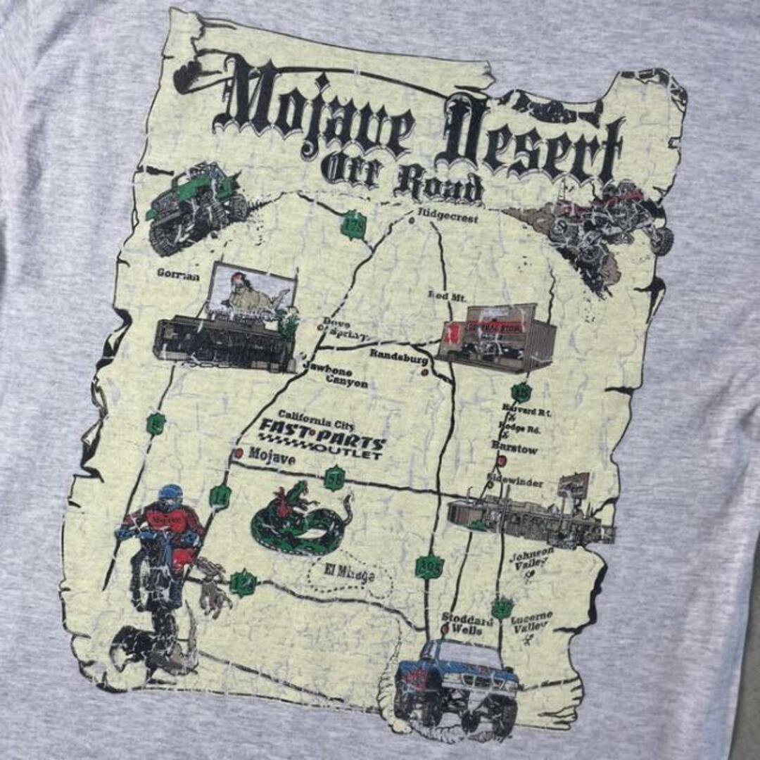 00年代 Mojave Desert モハーベ砂漠 マップ 地図 バックプリントTシャツ メンズL メンズのトップス(ポロシャツ)の商品写真