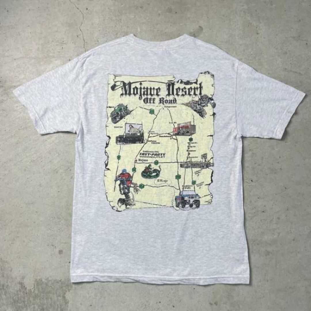 00年代 Mojave Desert モハーベ砂漠 マップ 地図 バックプリントTシャツ メンズL メンズのトップス(ポロシャツ)の商品写真