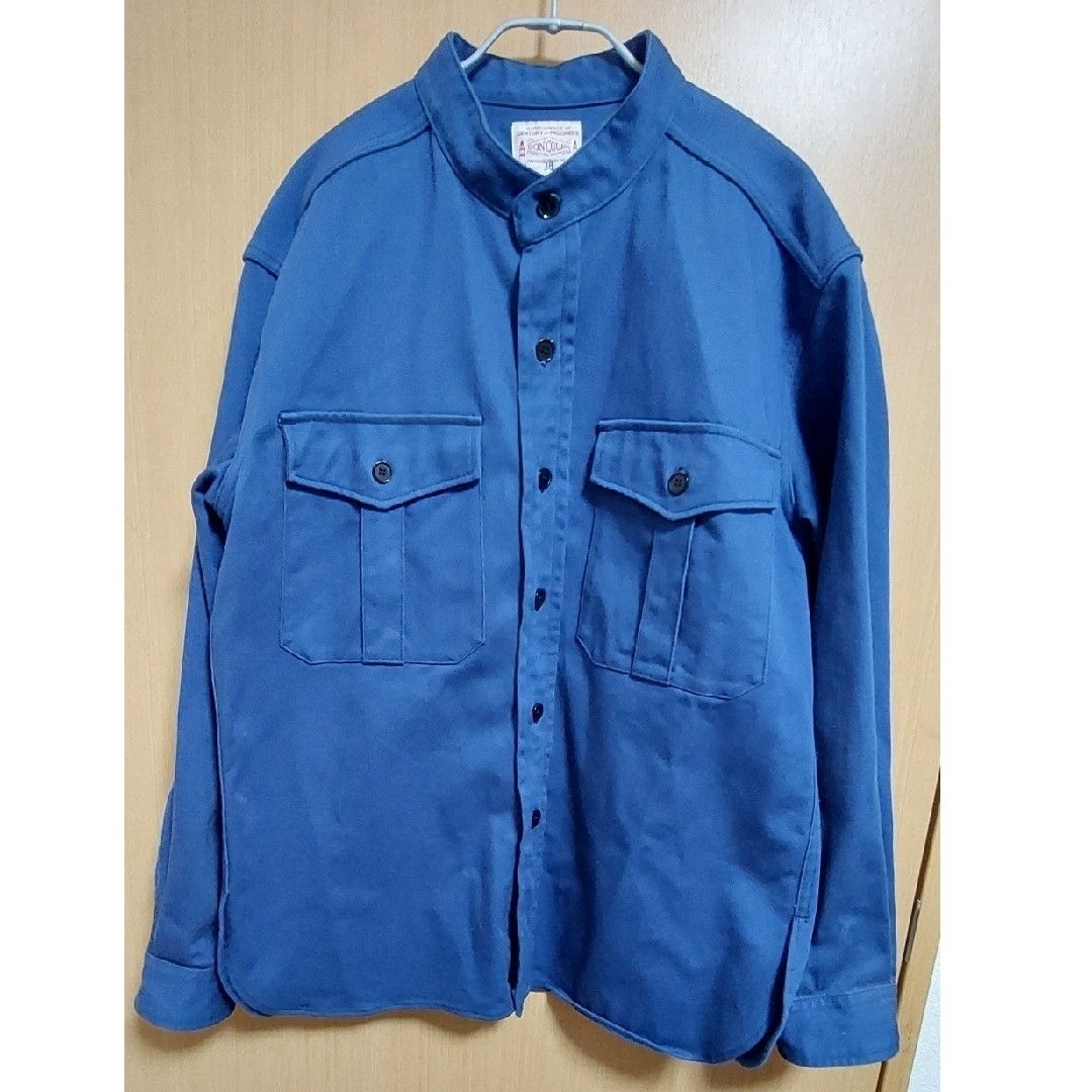 BONCOURA(ボンクラ)の【BONCOUR】CPOシャツバンドカラー イングリッシュツイル Blue ３８ メンズのトップス(シャツ)の商品写真