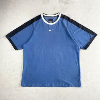 ナイキ(NIKE)の00年代 NIKE ナイキ センターロゴ刺繍 ラインデザイン Tシャツ メンズ2XL相当(Tシャツ/カットソー(半袖/袖なし))