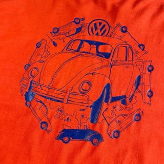 90年代 VOLKSWAGEN CLUB フォルクスワーゲン 企業ロゴ アート プリント Tシャツ メンズXL(Tシャツ/カットソー(半袖/袖なし))