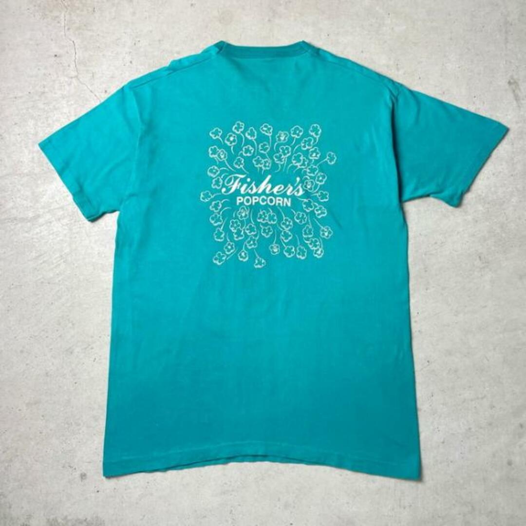 90年代 USA製 FISHER'S POPCORN ポップコーン 企業ロゴ アドバタイジング バックプリントTシャツ メンズ2XL メンズのトップス(Tシャツ/カットソー(半袖/袖なし))の商品写真