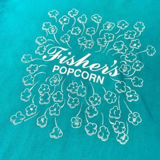 90年代 USA製 FISHER'S POPCORN ポップコーン 企業ロゴ アドバタイジング バックプリントTシャツ メンズ2XL(Tシャツ/カットソー(半袖/袖なし))