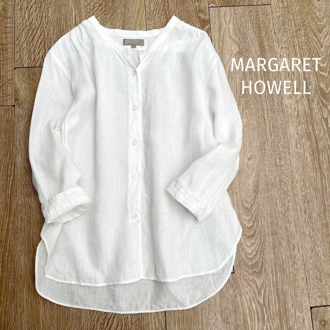 シャツ/ブラウス(長袖/七分)美品 MARGARET HOWELL マーガレット