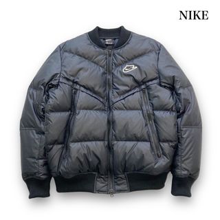 ナイキ(NIKE)の【NIKE】ナイキ ジップアップ ダウンジャケット ブルゾン ブラック(L)(ダウンジャケット)