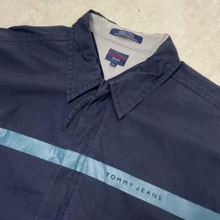 90〜00年代 TOMMY JEANSトミーヒルフィガー ラインデザイン フルジップシャツ メンズ2XL相当(シャツ)