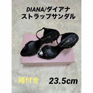 ダイアナ(DIANA)の美品　ダイアナ　DIANA　サンダル　ストラップ　黒　スパンコール　23.5(サンダル)