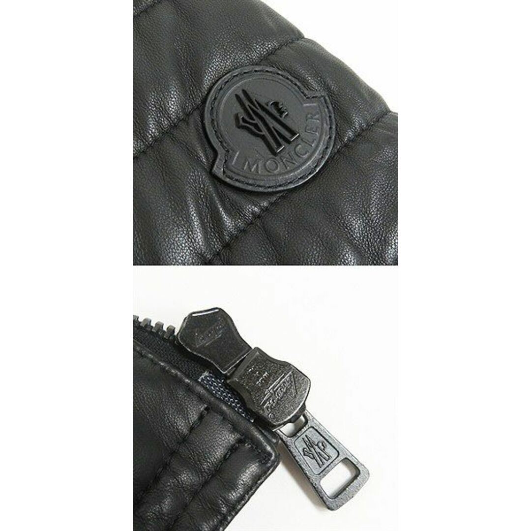 MONCLER(モンクレール)の美品□MONCLER/モンクレール DIMITRI ロゴワッペン スタンドカラー WZIP ラムレザーダウンジャケット/パフィージャケット 黒 0 正規品 メンズのジャケット/アウター(ダウンジャケット)の商品写真