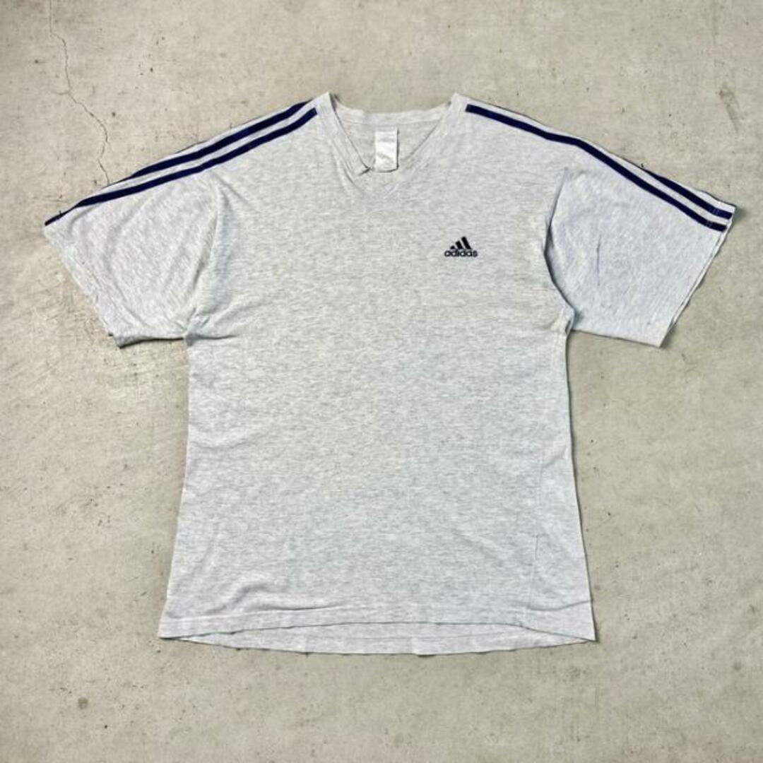 adidas(アディダス)の00年代 "JUNK" adidas アディダス パフォーマンスロゴ Vネック 3ストライプ Tシャツ メンズL-XL相当 メンズのトップス(Tシャツ/カットソー(半袖/袖なし))の商品写真