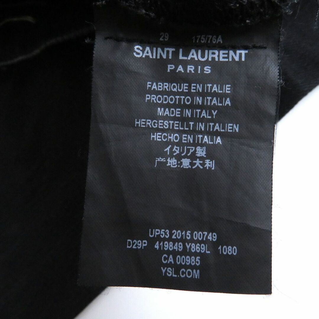 Saint Laurent(サンローラン)の美品□2015年製　SAINT LAURENT PARIS/サンローランパリ　419849　カットオフ　ブラックデニムパンツ/ジーンズ　29　イタリア製　正規品 メンズのパンツ(デニム/ジーンズ)の商品写真