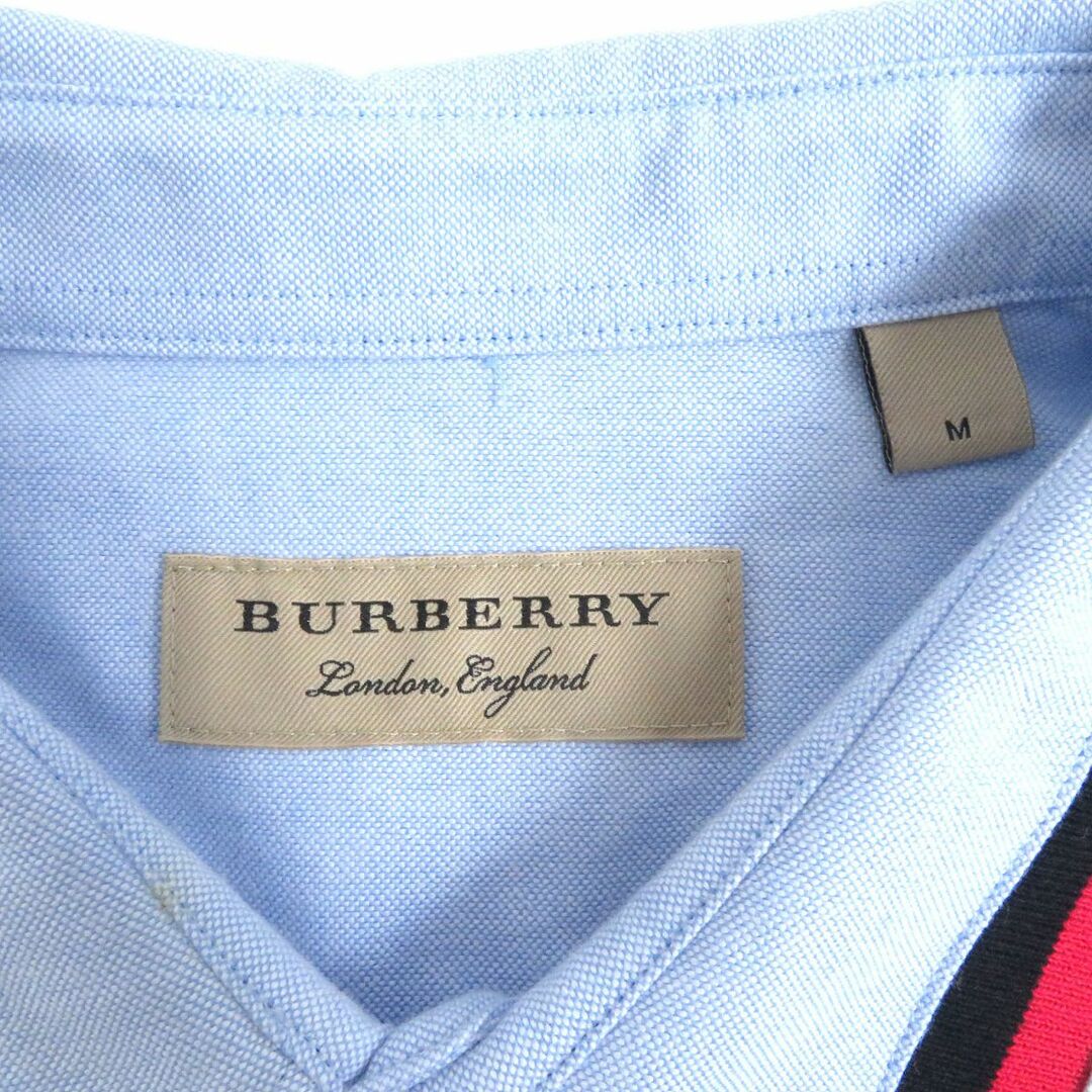 BURBERRY(バーバリー)の【ドンドン見直し】美品□バーバリー ロゴボタン/ロゴ刺繍入 コットン100％ 長袖 カジュアルシャツ ライトブルー M 正規品 メンズ メンズのトップス(シャツ)の商品写真