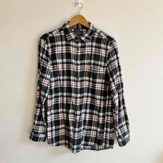 【美品】メンズ チェックシャツ 古着 柄シャツ シャツ 黒 ピンク 青 Mサイズ(シャツ/ブラウス(長袖/七分))