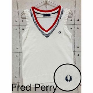 フレッドペリー(FRED PERRY)の☆フレッドペリー☆ ニットベスト ロゴ刺繍 S〜Mサイズ(ベスト/ジレ)