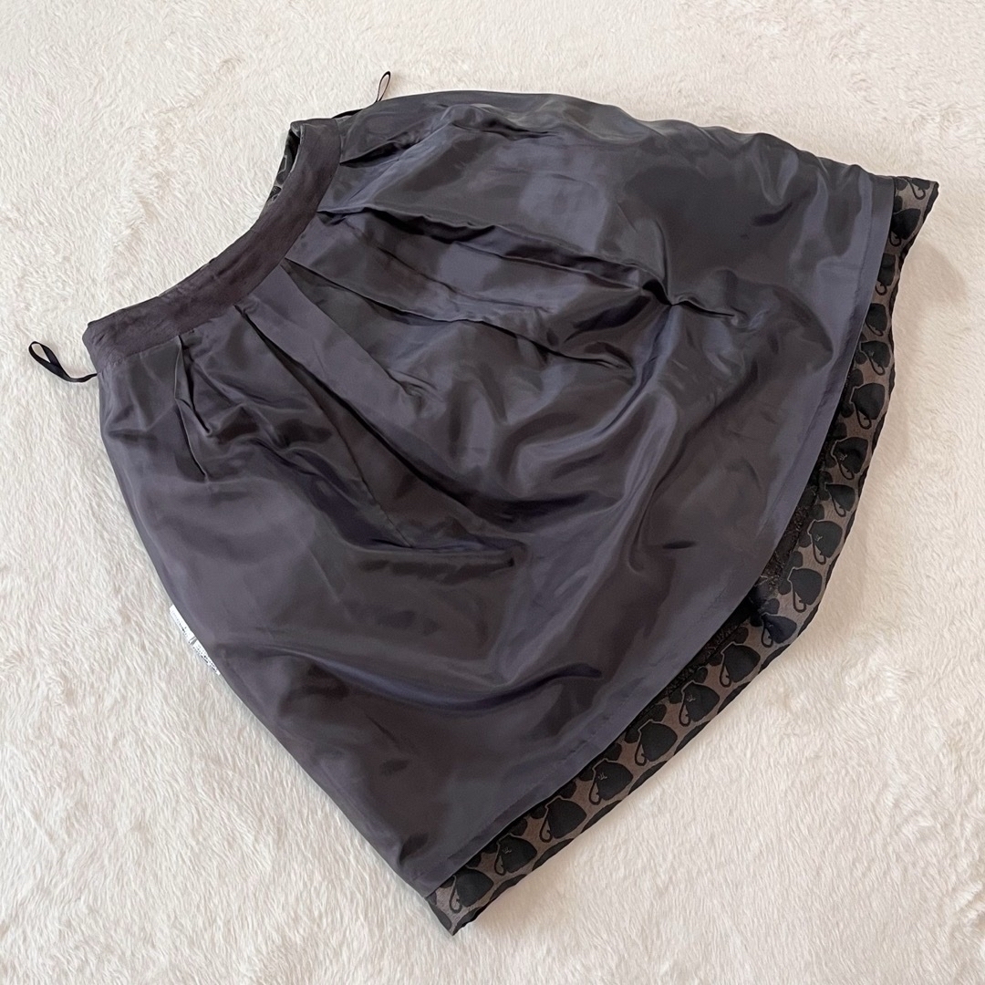 M'S GRACY(エムズグレイシー)の【美品】エムズグレイシー　コーヒーカップモチーフスカート　ジャガード織り　M38 レディースのスカート(ひざ丈スカート)の商品写真