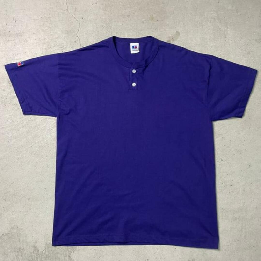 90年代 USA製 ヘンリーネック 無地 ワンポイントロゴ Tシャツ メンズXL メンズのトップス(Tシャツ/カットソー(半袖/袖なし))の商品写真
