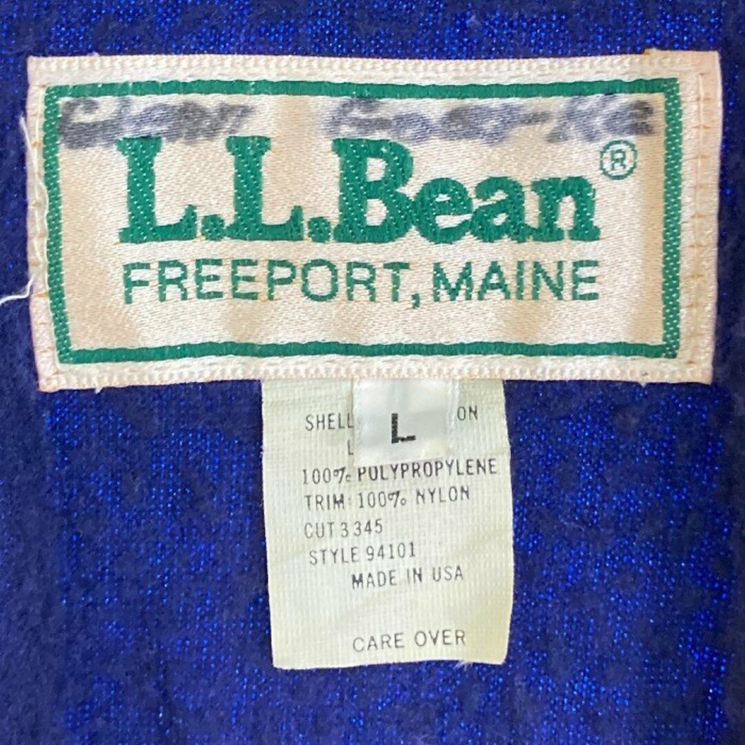 L.L.Bean(エルエルビーン)の★90's L.L.Bean エルエルビーン ナイロン リブ ジャケット USA製 ブルー sizeL メンズのジャケット/アウター(ナイロンジャケット)の商品写真