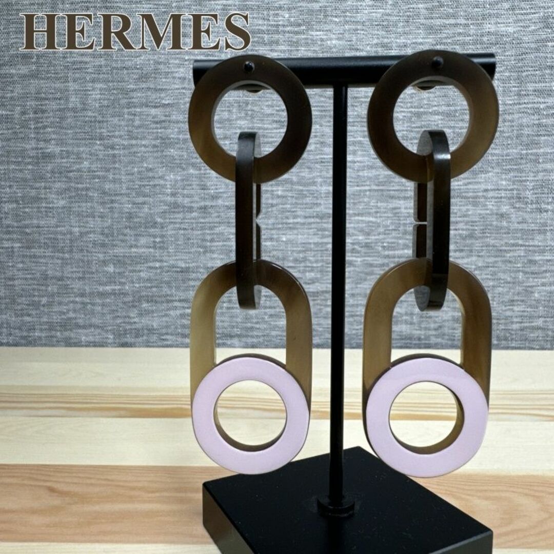 Hermes(エルメス)のエルメス HERMES ピアス バッファローホーン ラッカー レディースのアクセサリー(ピアス)の商品写真