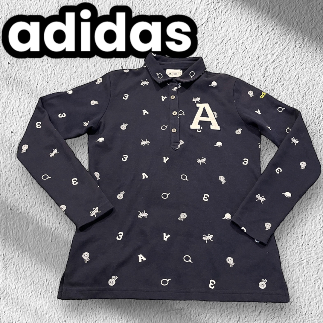 adidas(アディダス)のアディダス　ゴルフウェア　ポロシャツ　adidas 長袖　レディース スポーツ/アウトドアのゴルフ(ウエア)の商品写真