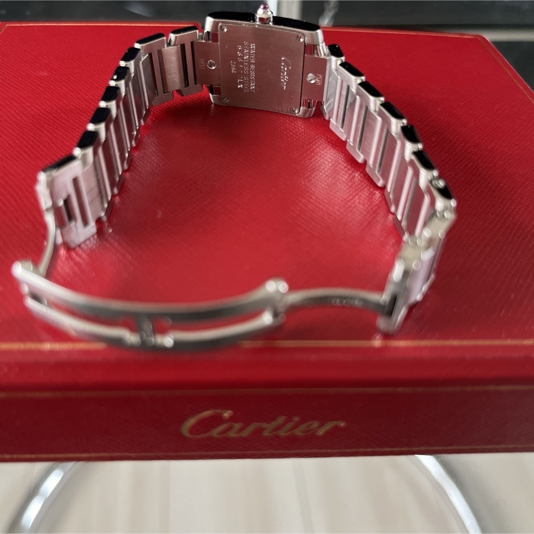 Cartier(カルティエ)のカルティエ　タンクフランセーズ SM  ラズベリー2006年クリスマス限定モデル レディースのファッション小物(腕時計)の商品写真