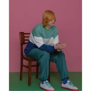 オーラリー(AURALEE)のGraphpaper Suvin Tricolor Crew Neck Knit(ニット/セーター)