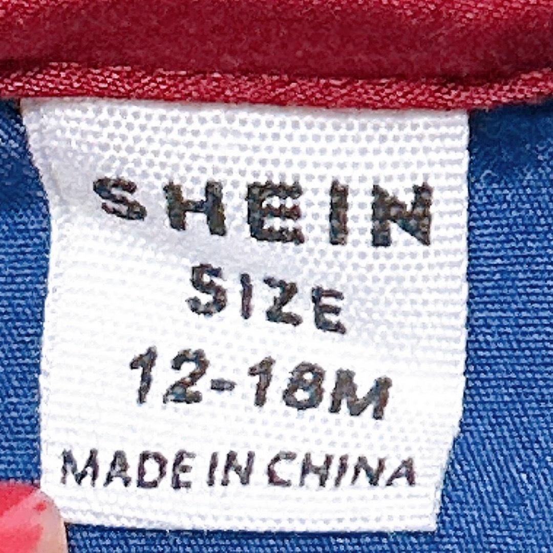 SHEIN(シーイン)のSHEIN リボン付き ワンピース 70～80 サイズ 12～18ヶ月 送料無料 キッズ/ベビー/マタニティのベビー服(~85cm)(ワンピース)の商品写真