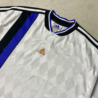 アディダス(adidas)の90年代 adidas アディダス ライン ワンポイントロゴ刺繍 サッカーシャツ ユニフォーム メンズXL(その他)