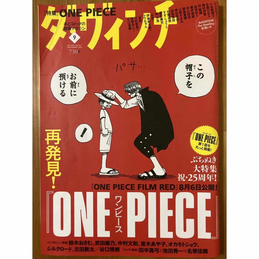 ONE PIECE(ワンピース)のダ・ヴィンチ　2022.9月号  再発見！ワンピース エンタメ/ホビーの雑誌(アート/エンタメ/ホビー)の商品写真