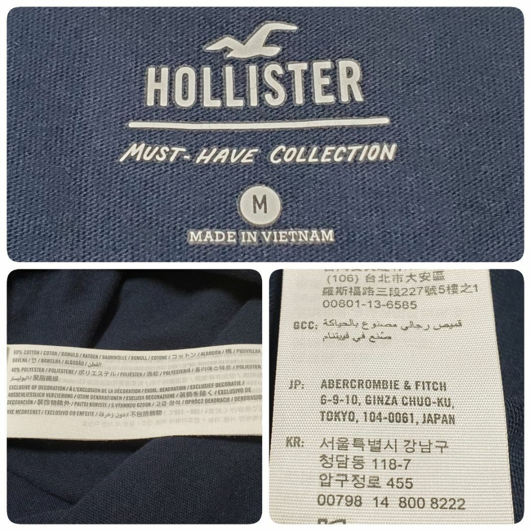 Hollister(ホリスター)のHOLLISTER ホリスター 半袖カットソー ネイビー サイズM メンズのトップス(Tシャツ/カットソー(半袖/袖なし))の商品写真