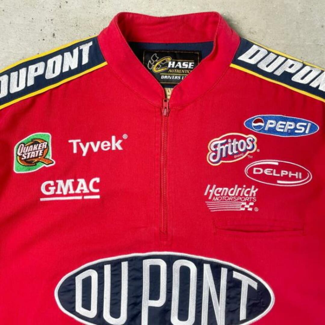 DUPONT デュポン 企業ロゴ スポンサー 刺繍 ハーフジップ 半袖 レーシングシャツ メンズL メンズのトップス(シャツ)の商品写真