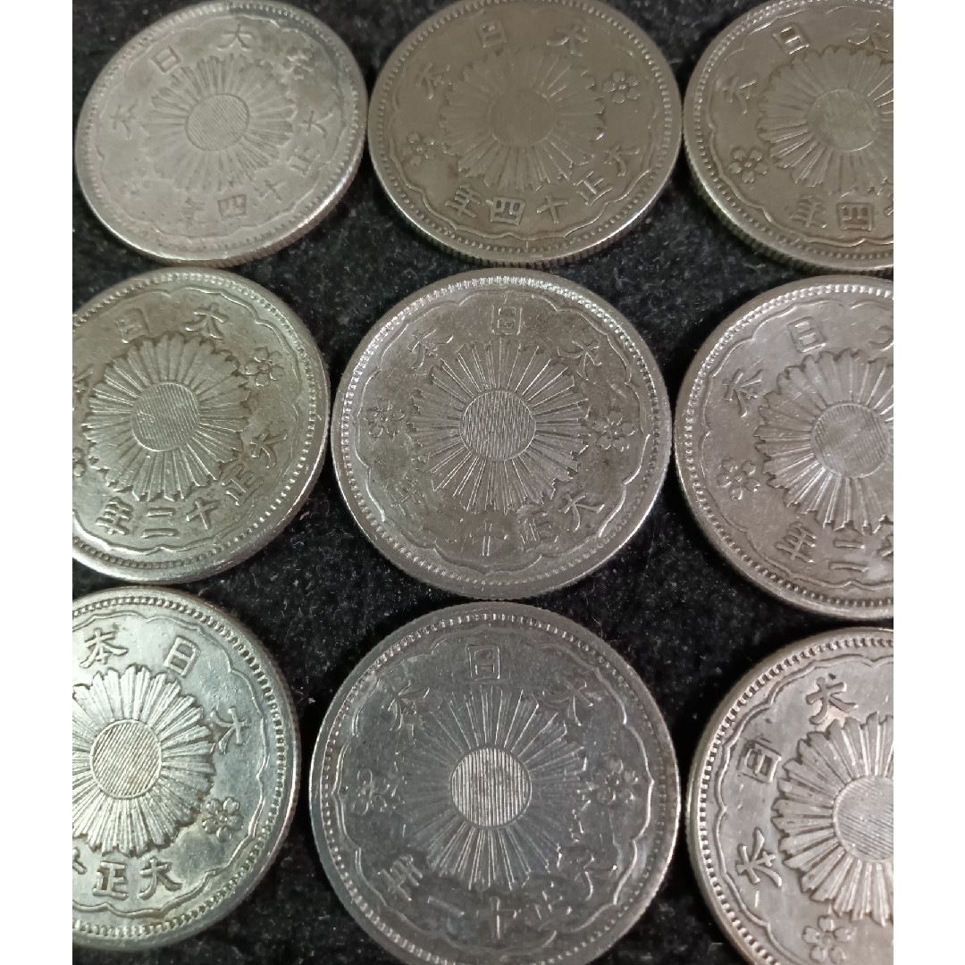 銀貨大正ロマン鳳凰50銭銀貨 silver 720  9枚　銀貨総重量44.5g エンタメ/ホビーの美術品/アンティーク(金属工芸)の商品写真