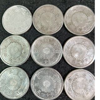 銀貨大正ロマン鳳凰50銭銀貨 silver 720  9枚　銀貨総重量44.5g(金属工芸)